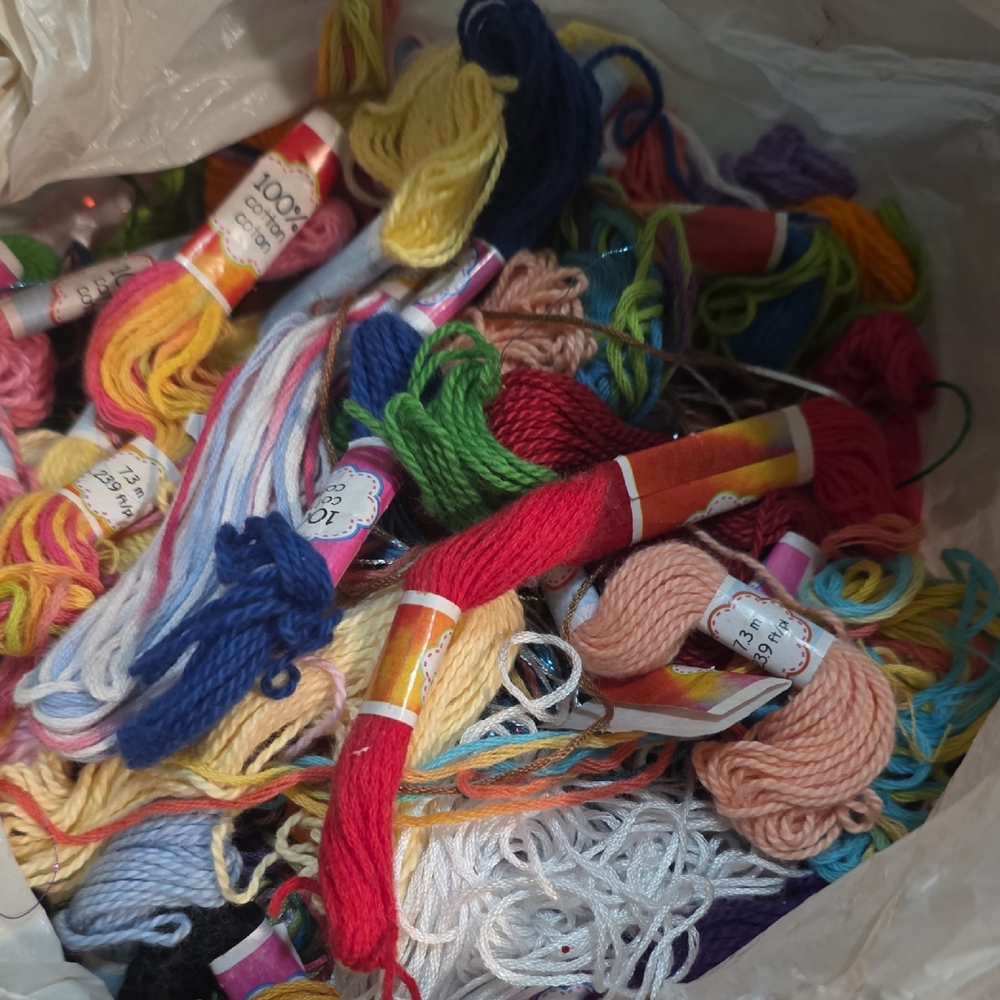 Colorful Bundle Of Over 80 %100 Cotton String For Bracelets Ect..